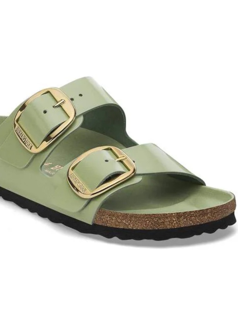 Birkenstock Arizona Big Buckle Sandal in Sage Green with Gold Buckles